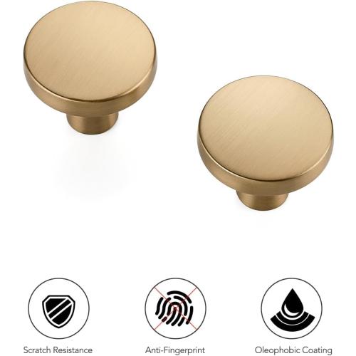 Ravinte Champagne Bronze Cabinet Knobs Solid Pulls Single Hole 15 Pack
