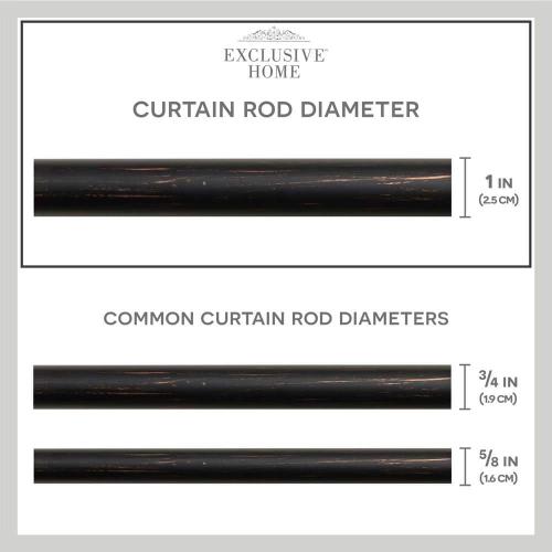 Vine 66 in. - 120 in. Adjustable Length 1 in. Curtain Rod Kit Oil Rubbed Bronze with Finial