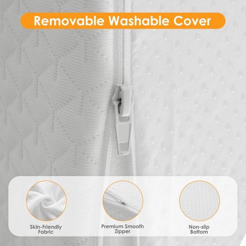 Ruqmuis Wedge Pillow for Acid Reflux, Bed Wedge Pillow for Headboard 10, Pillow Wedge for Back Pain Relief, Post Surgery, Elevated Pillows for Sleeping, Snoring, Triangle Pillow with Cover, White
