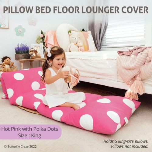 Butterfly Craze Floor Pillow Cover Plush Folding Lounger Bed Cushion Case