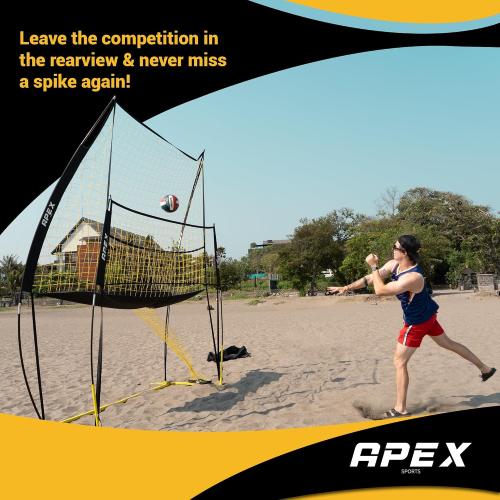 Apex Sports Volleyball Training Net Equipment System - Sturdy, Adjustable, and Portable | Improve Accuracy, Technique, and Skills | Ideal for Indoor/Outdoor Use | Easy Assembly & Storage |