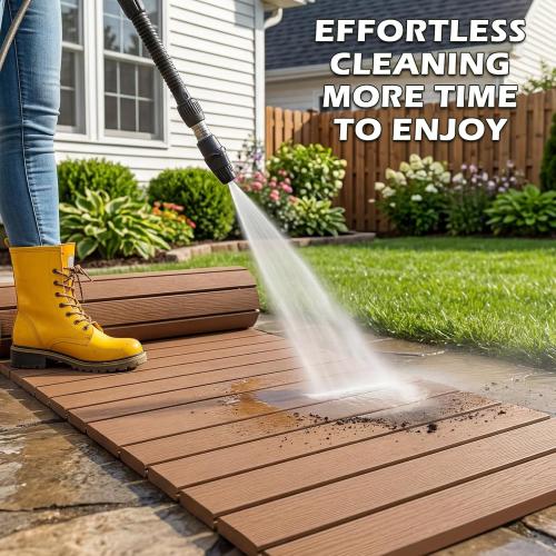 COLOR GREY ❗❗Garden Pathway, HDPE Outdoor Walkway with Handle,Teak,7.5FT