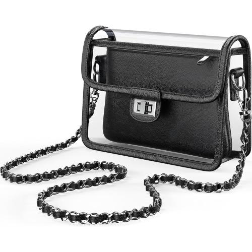 Clear Crossbody Purse for Women, RFID Wallet, Stadium Approved Clear Bag
