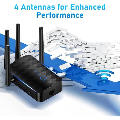 WiFi Extender Signal Booster, Dual Band 5.8GHz&2.4GHz, Support 99% Devices