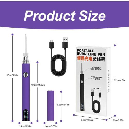 Rechargeable wire burning kit, digital wire burning tool. Suitable for bead stringing, leather craftsmanship, sewing, weaving, wax carving, wood stamping, etc (White)
