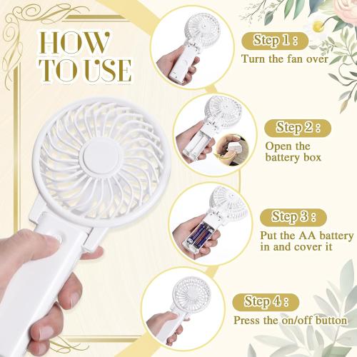 Handheld Mini Fans Bulk for Wedding Favor,Classic
