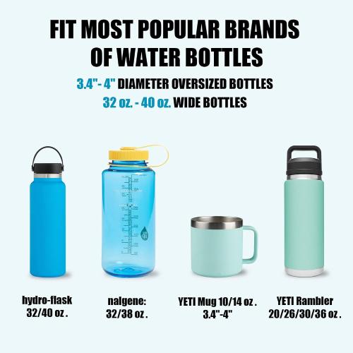 Upgraded Car Cup Holder Expander Adapter with Offset Adjustable Base, Compatible with Yeti 14/24/36/46oz Ramblers, Hydro Flasks 32/40oz, Other Large Bottles Mugs in 3.5-4.0, 2 Pack
