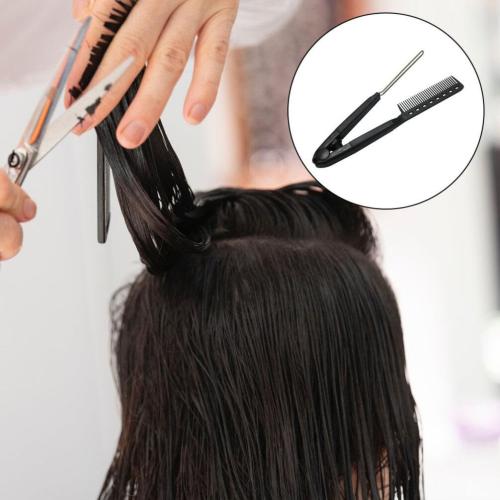 FRCOLOR V-Shaped Hair Straightening Comb Hair Straightening Brush Tool for Salon Styling and Daily Care Compact 9.21 X 3.54 X 0.78 in 1 pack
