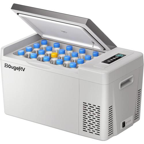 BougeRV 12 Volt Refrigerator 12V Car Fridge 23 Quart Portable Freezer Compressor Cooler 12/24V DC 110~240 Volt AC for Truck Van RV Camper SUV Travel Camping Road Trips Tailgating -7℉~50℉