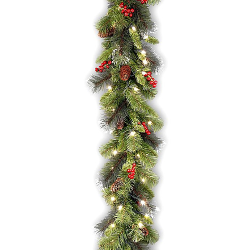 National Tree Company Crestwood Spruce 9-Foot Pre-Lit Garland with Clear Lights