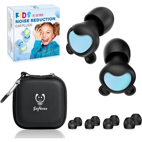 Kids Ear Plugs (6 yrs) - Reusable Everyday Noise Relief Earplugs for Small Ear Canal, Kids Ear Protection for Concerts, Travel, Focus, Socializing, School, Sleep, Sensitivity – 26 dB Noise Reduction