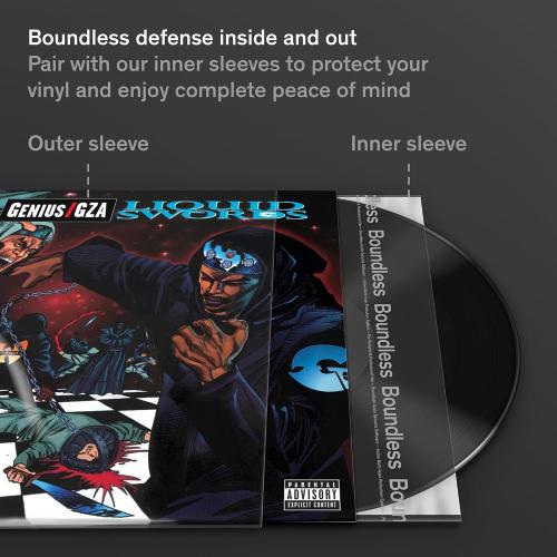 Pack of 50 Size 12.75x12.75 Boundless Audio Vinyl Record Sleeves - 50 x Premium Outer Vinyl Sleeves for Records - 12.75 x 12.75 Heavy Duty 3 Mil Thick Crystal Clear Polypropylene