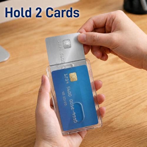 40 Pack Vertical 2-Card Badge Holder with Thumb Slots