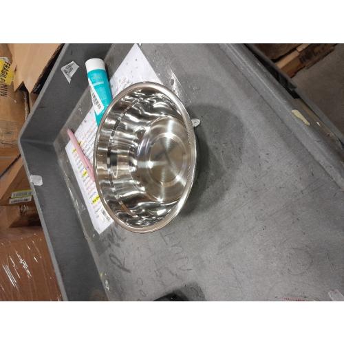 PRETYZOOM Large Stainless Steel Kitchen Basin 15 Inch Multipurpose Mixing Bowl for Vegetable Washing Dough Making and Face Washing