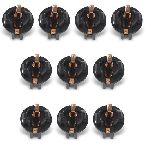 10 PCS Dash Light Bulbs Base, T10 Twist Lock Socket, Wedge Instrument Panel Dash Light Bulbs Base Socket Holder, Suitable for Most Car (Black)