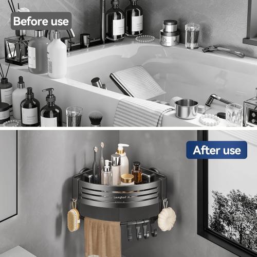 Corner Shower Caddy Suction Cup, Gray (1 Pack)