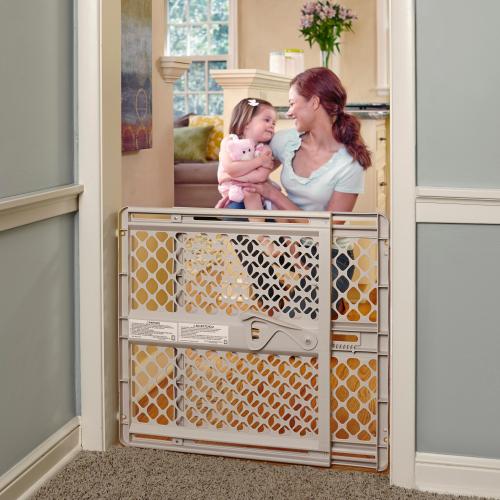 Toddleroo by North States 42-in x 26-in Pressure/Hardware Mounted Tan Plastic Safety Gate