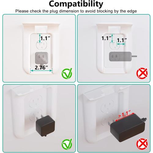 WALI Outlet Shelf Wall Holder, Bathroom Shelf for Smart Home Decor