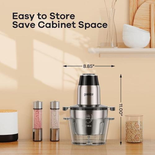 Ganiza Food Processors with 2 Bowls, 450W Meat Grinder Vegetable Chopper
