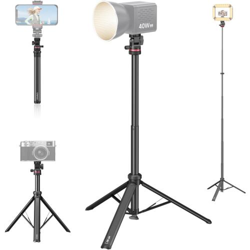 ULANZI MT-80 Aluminum Tripod Stand, 7FT Extendable Camera Phone Tripod for Travel, Auto Pop-Up, 1/4 Screw, 360 Ball Head Portable Photo Video Light Stand for DSLR Camera, Ring Light, Video Rig