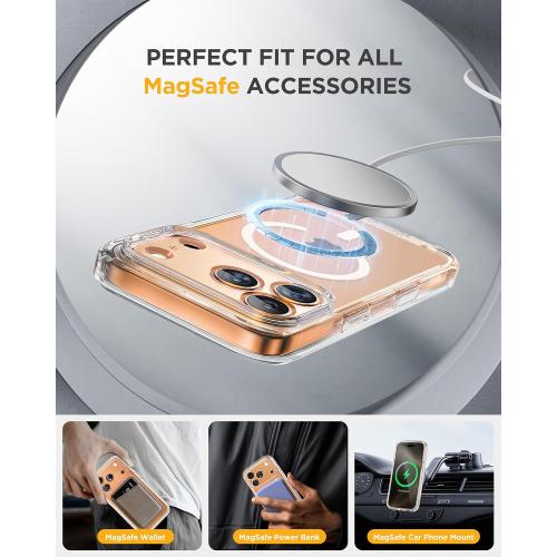 Miracase for iPhone 17 Pro Max Case 6.9 Full-Body Phone Case with Built-in Glass Screen Protector& Full Camera Protector,[Magnetic with MagSafe] Drop Proof 17 ProMax Cover, Clear