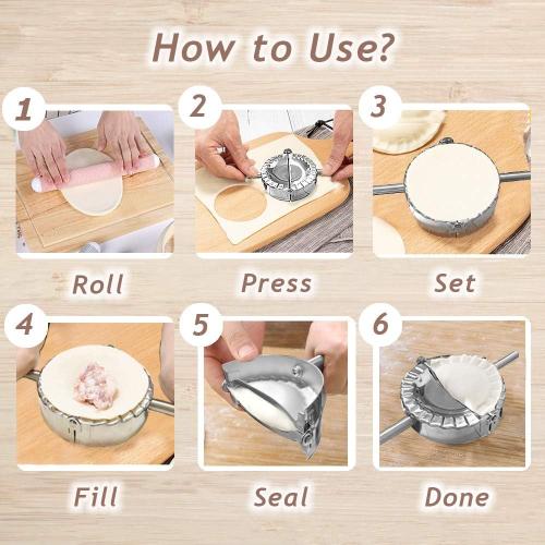 COTEY 6 Extra Large Empanada Maker Press, 2-in-1 Dough Cutter & Pie Mold