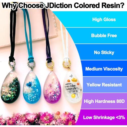 JDiction UV Resin Blue, 100g Colored UV Resin for Jewelry Making Greenish Blue