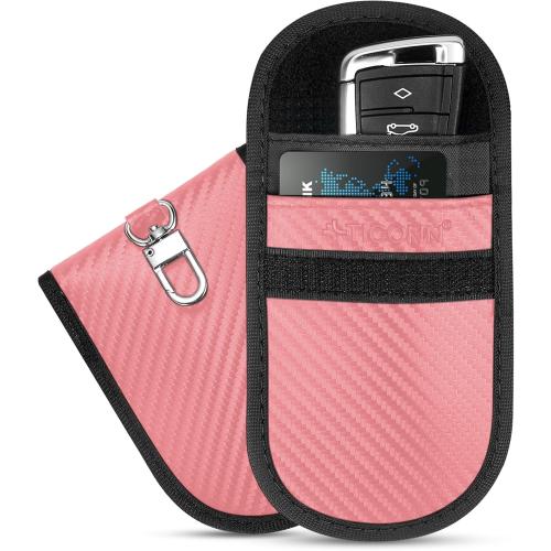 TICONN 2PK Faraday Bag for Car Key Fob, Anti-Theft NFC RFID Blocking Pouch