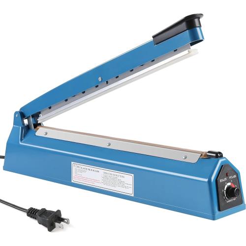 16 inch Impulse Heat Sealer Manual Bags Sealer Heat Sealing Machine Poly Bag Heat Sealer Sealing Machine for Plastic Bags PE PP Bags with Extra Replace Element Grip