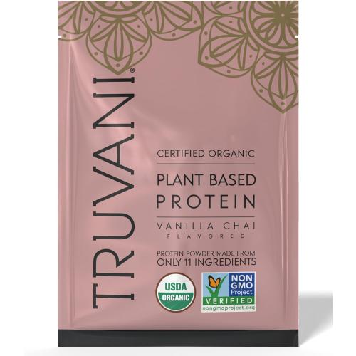Truvani Vegan Pea Protein Powder | Vanilla Chai | 20g Organic Plant Based Protein | 1 Serving | Keto | Gluten & Dairy Free | Low Carb | No Added Sugar