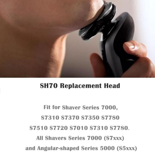 SH70/71 Replacement Heads Blades Compatible with Noreclo Series 7000 Shavers, Series 7000 Replacement Blades SH71/52 Heads Compatible with Electric Razors 7500 7530 S7370 S7371, 6-Pack