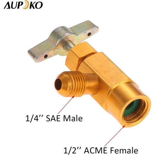 Aupoko R134A AC Refrigerant Charge Hose Kit 1/2 Self-Sealing Valve Can Tap