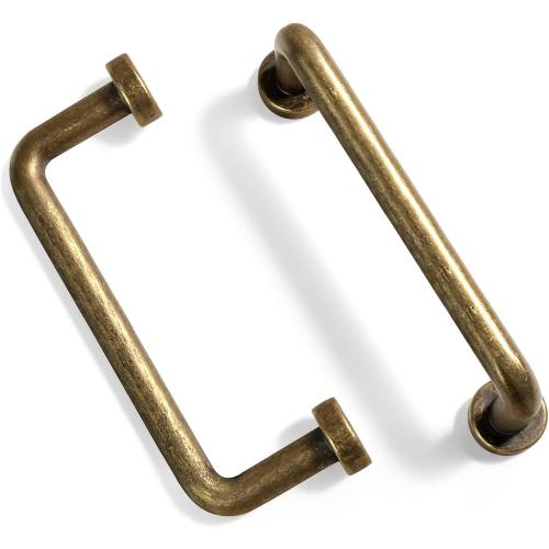 Goo-Ki 6 Pack 3'' Center to Center Antique Brass Cabinet Bar Pulls Vintage Drawer Handles Closet Classic Retro Home Kitchen Improvement Hardware