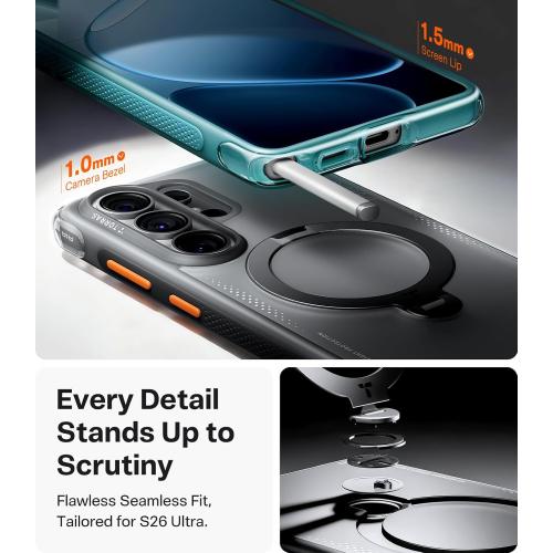 TORRAS Q3 Air for Samsung Galaxy S26 Ultra Case with Stand, Shadow Black