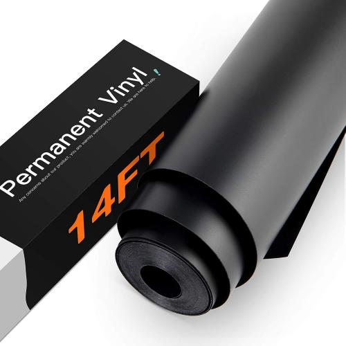 HTVRONT Matte Black Permanent Vinyl Roll, 12 x14FT, for Car Decals & Signs