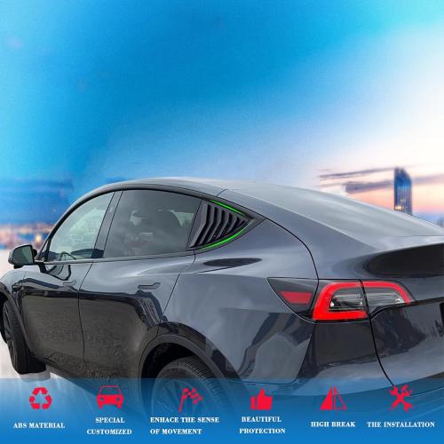 YHCDSEA for Model Y Side Window Louver Cover Sport Style-Matt Black