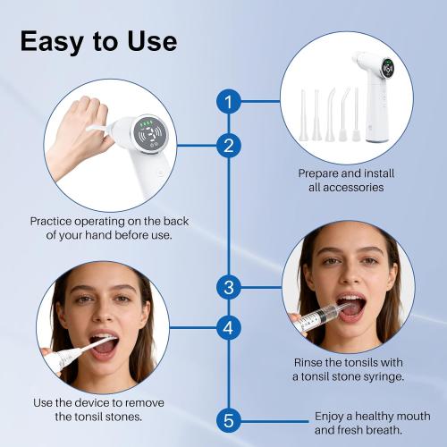 Upgraded Tonsil Stone Remover Tool – Rechargeable Tonsil Stone Vacuum with LED Light & 11-in-1 Probes, for Bad Breath Relief, Safe Silicone/Glass Tip for Tonsilloliths Removal