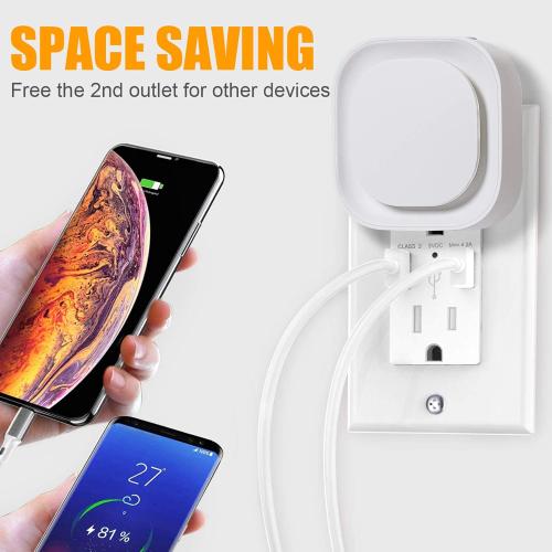 YUNLEX 2 Pack Warm White Night Light, Gentle Eye-Care with Dimmable Soft Glow & Indirect Reflection, Auto Dusk to Dawn Sensor, Plug in Nightlight for Nursery, Kids Room, Bedroom, Hallway