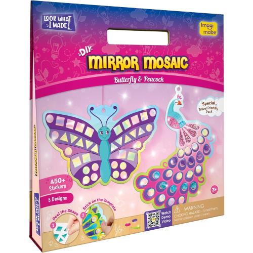 Imagimake Mirror Mosaic - Butterfly & Peacock, 5 Templates, 450  Stickers
