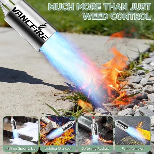 Propane Torch Weed Burner Kit, Heavy Duty High Output Blow Torch Flamethrower with Self Igniter & 10FT Hose for Weeding, Roofing, Ice Melting, Road Marking,Charcoal (34IN)