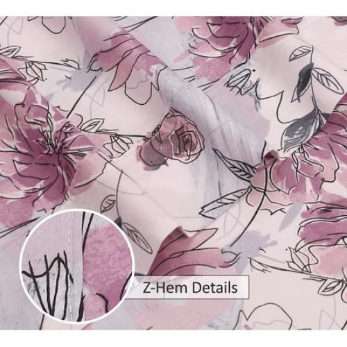 RUVANTI 100% Cotton Sheets – Queen Size Percale Bedding, Cooling & Breathable Floral Design, Durable with a Crisp, Soft & Comfortable Feel, 16 Deep Pocket, 4-Piece Set, Lilac Floral