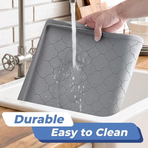 Jin&Bao Under Sink Mat 34 x 22 Waterproof Silicone Cabinet Kitchen Liner