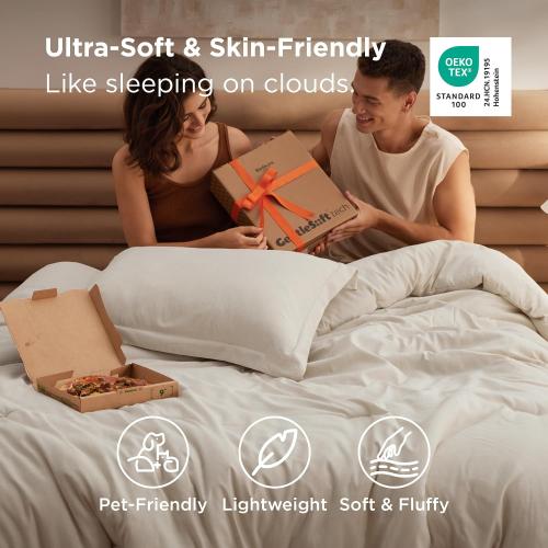 Bedsure Super King Comforter Set - Beige Soft Bedding for All Seasons, Cationic Dyed Bed Set, 3 Pieces, 1 Super King Size Comforter (120x120) and 2 Pillow Shams (20x36 2)