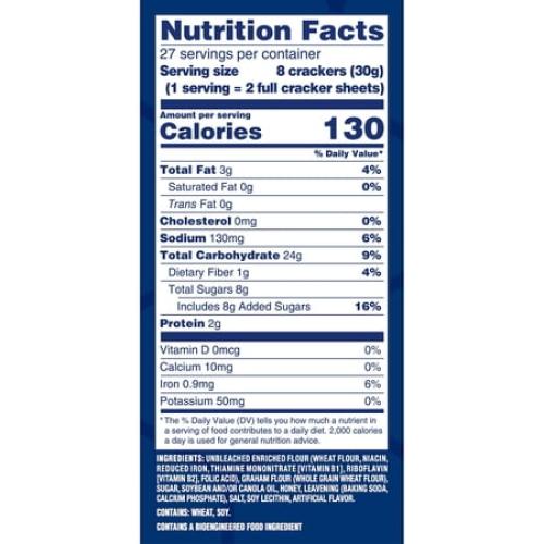 6pk HONEY MAID Graham Crackers, Lunch Snacks, Party Size, 12.8 oz