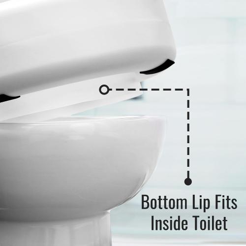 HealthSmart Enhanced Comfort 5 Raised (Round) Toilet Seat Risers for Seniors 5 Slip Resistant Pads FSA/HSA Eligible Padded Toilet Seat Elevation 15.7 x 15.2 x 6.1