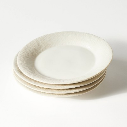 4pc 10.75 Stoneware Dinner Plate Set Cream - Threshold™ designed with 3 PACK ONE MISSING