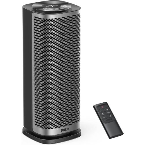 Dreo Space Heater for Bedroom, 70 ° Oscillation, Fast Heating Ceramic Electric with Digital Thermostat, Remote Control, 1-12H Timer, Overheat Protection, Safety Heater for Indoor Use Large Room
