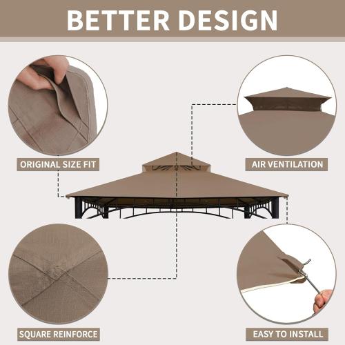 Gazebo Replacement Cover 10x10 FT Canopy Top