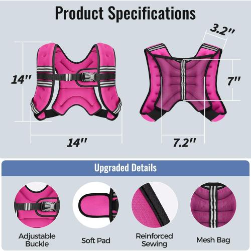 Zeerun Weighted Vest, 6/8/10/12/15/18/20/24/30LB for Men Women