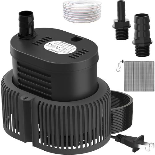AgiiMan 850GPH Pool Cover Pump, Submersible Sump Pump above Ground | 16FT Drain Hose, 25FT Power Cord, 3 Adapters, Compact Design, Fast Water Removal for Pool Covers and Above Ground Pools